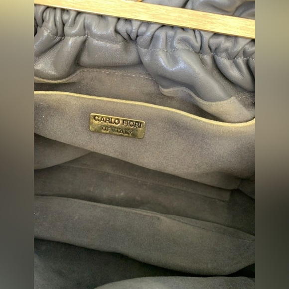 Carlo Fiori of Italy Leather Snakeskin Purse Shoulder Bag Handbag Gray Green Tan - Picture 13 of 16